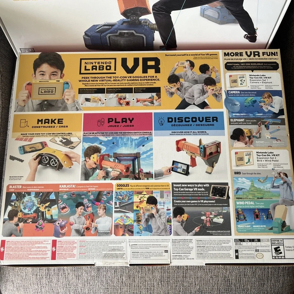 Set Of 2 Nintendo Labo Toy-Con 02 Robot Kit & Con 04 VR Kit Make Play Discover